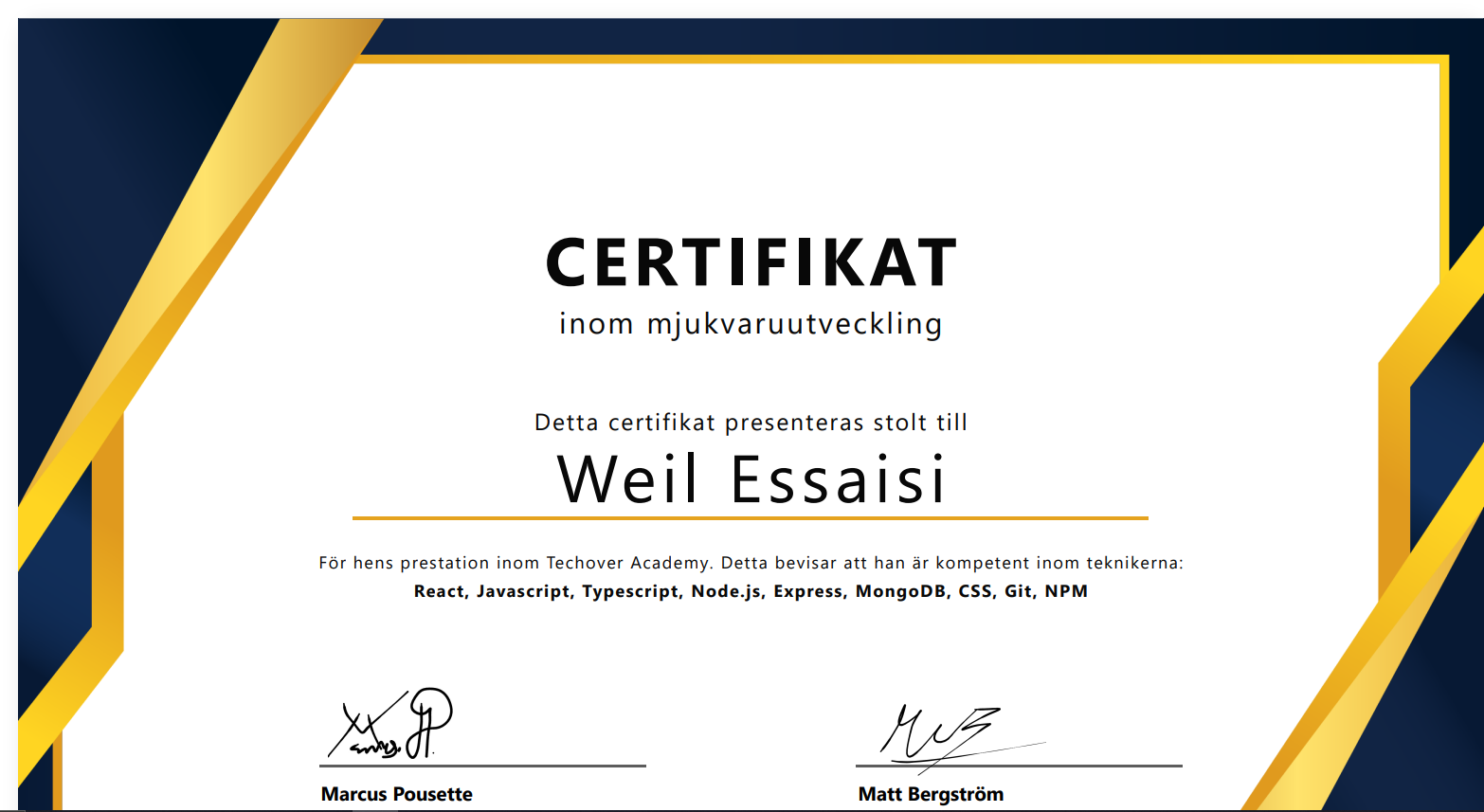 Certificates